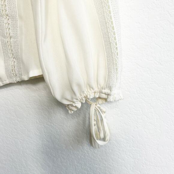 Rebecca Minkoff Sylvia Ivory Long Sleeve Women Blouse Large - Picture 6 of 7
